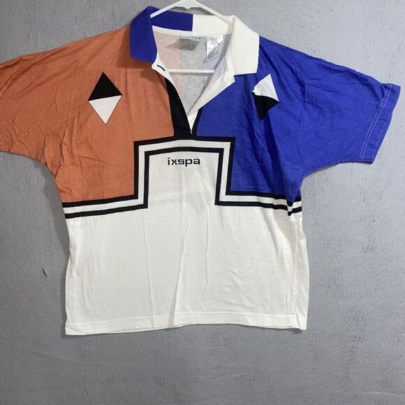 IXSPA 2000 by Jamie Sadock Men's Multi Color Polo Style 1/4 Button Shirt Sz S